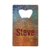 Rusty, Verdigris, Grunge Steampunk Geldbeutel Flaschenöffner (Vorderseite)