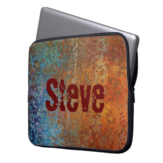 Rusty, Verdigris, Grunge Steampunk Laptopschutzhülle (Vorderseite Links)