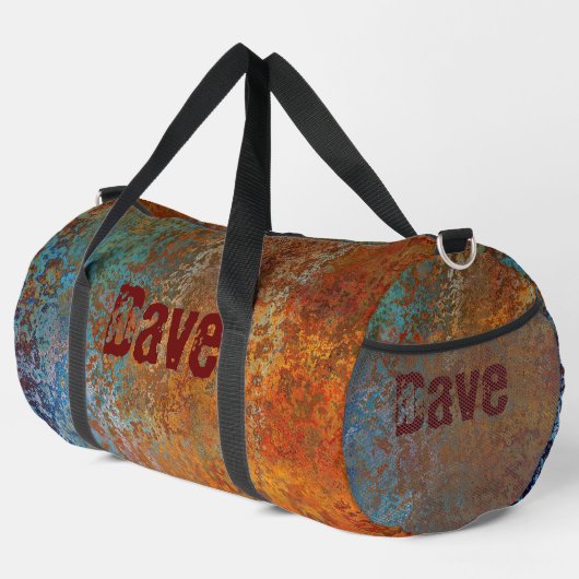 Rusty, Verdigris, Grunge Steampunk Personalisiert Duffle Bag (Rechte Ecke)