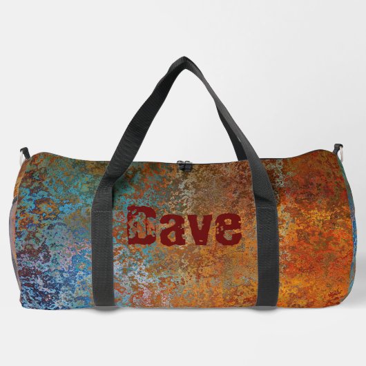 Rusty, Verdigris, Grunge Steampunk Personalisiert Duffle Bag (Rückseite)
