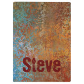 Rusty, Verdigris, Grunge Steampunk Personalisiert Klemmbrett (Rückseite)