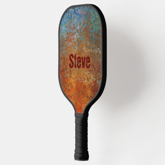 Rusty, Verdigris, Grunge Steampunk Personalisiert Pickleball Schläger (Links)