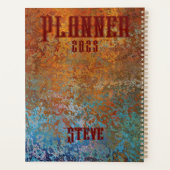 Rusty, Verdigris, Grunge Steampunk Personalisiert Planer (Rückseite)