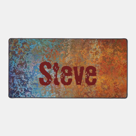 Rusty, Verdigris, Grunge Steampunk Personalisiert Schreibtischunterlage (Vorderseite)