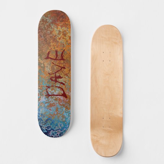 Rusty, Verdigris, Grunge Steampunk Personalisiert Skateboard (Vorderseite)