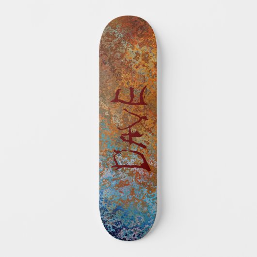 Rusty, Verdigris, Grunge Steampunk Personalisiert Skateboard (Vorderseite)