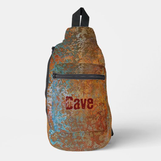 Rusty, Verdigris, Grunge Steampunk Personalized Crossbody Bag (Vorderseite)