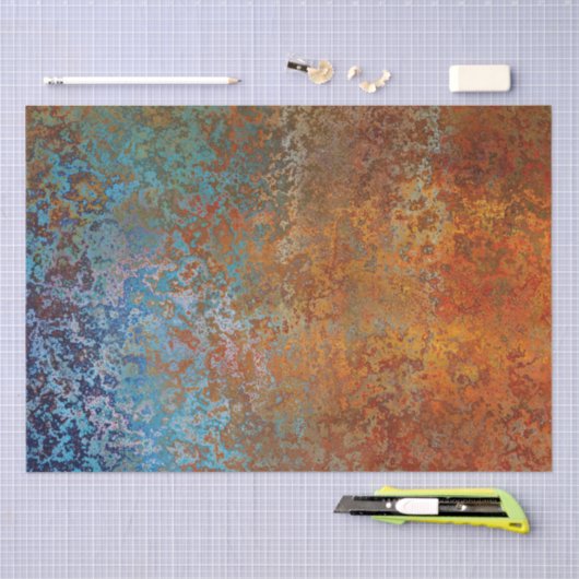 Rusty, Verdigris, Grunge Steampunk Seidenpapier (Handwerk)