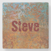 Rusty, Verdigris, Grunge Steampunk Steinuntersetzer (Vorderseite)