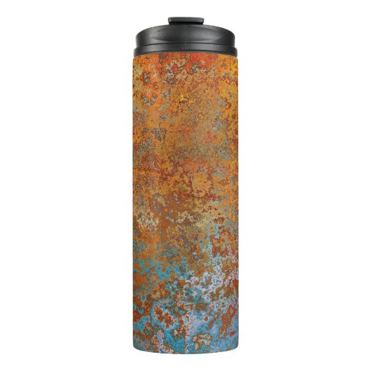 Rusty, Verdigris, Grunge Steampunk Thermosbecher (Vorderseite)