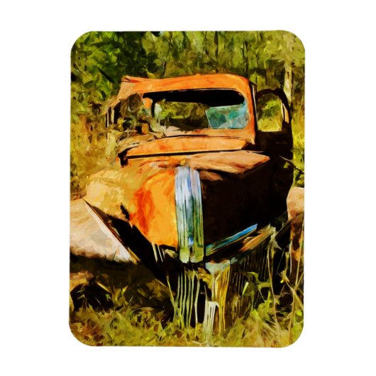 Rusty Vintag Pick Up Truck Abstrakt Magnet (Vertikal)