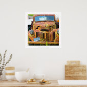 Rusty Vintage Auto alt Junker Antikwagen Poster (Küche)