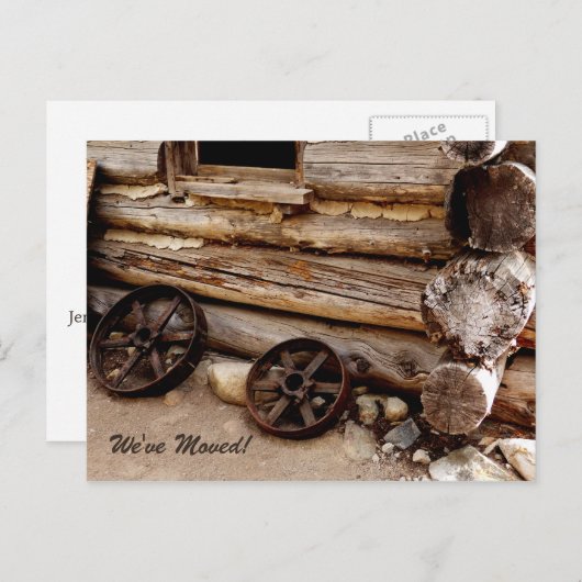 Rusty Wagon Wheels - Neue Adressenankündigung Ankündigungspostkarte (Vorne/Hinten)