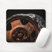 Rusty Wheel Torn Tire Macro Foto Mousepad (Mit Mouse)