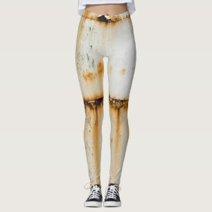Rusty White Metal: Texturierte Oberfläche Leggings