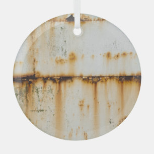 Rusty White Metal: Texturierte Oberfläche Ornament Aus Glas