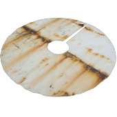Rusty White Metal: Texturierte Oberfläche Polyester Weihnachtsbaumdecke (Schrägansicht)