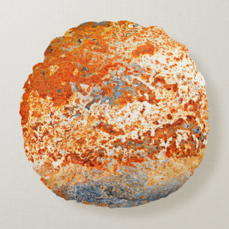 Rusty Zinc Grunge Hintergrund Rundes Kissen