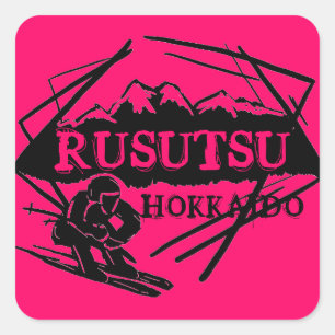 Rusutsu Hokkaido Japan Rosa Logo Aufkleber