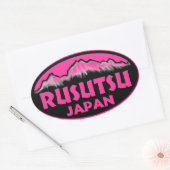 Rusutsu Japan rosa ovale Aufkleber (Umschlag)
