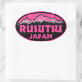 Rusutsu Japan rosa ovale Aufkleber (Tasche)