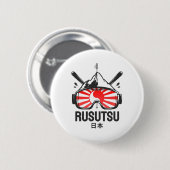 Rusutsu Japan Ski Resort Retro Skifahren Button (Vorne & Hinten)
