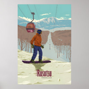 Rusutsu Japan Snowboarden Reiseplakat Poster