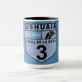 Ruta 3 Ushuaia Patagonia Straßenschild Tasse (Zentrum)