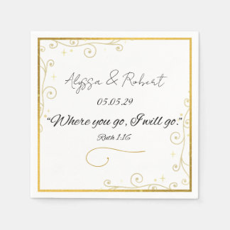 Ruth 1:16 Goldene Christliche Hochzeitsserviette V Serviette