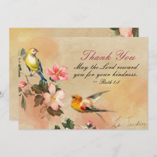 Ruth 1:8 Möge der Herr euch für eure Freundlichkei Dankeskarte (Vorne/Hinten)