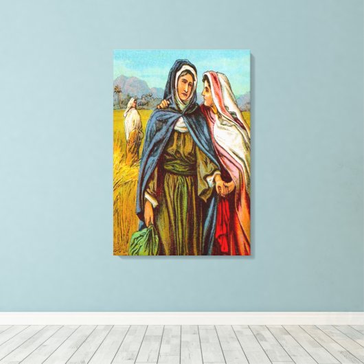 Ruth 1 Ruth geht mit Naomi Leinwand (Insitu (Holzboden))