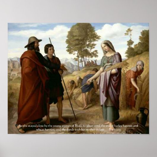 Ruth and Boaz Bible Scripting Art Print Poster (Vorne)
