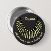 Ruth Bader Ginsberg I Dissent Button (Vorne & Hinten)