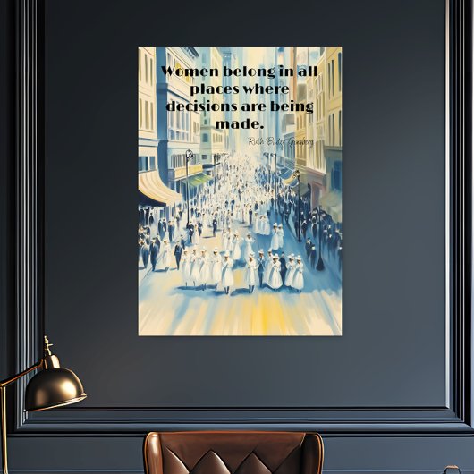 Ruth Bader Ginsberg Women's Sufferage Poster