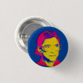 Ruth Bader Ginsburg 1983, Pop Art Portrait Button (Vorne & Hinten)