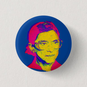 Ruth Bader Ginsburg 1983, Pop Art Portrait Button