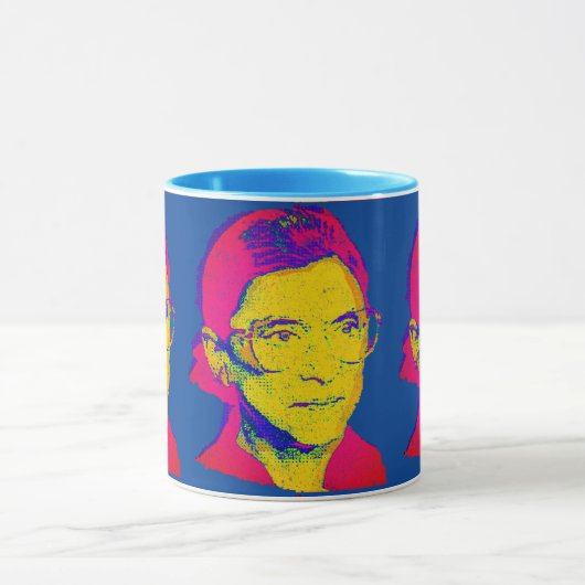Ruth Bader Ginsburg 1983, Pop Art Portrait Tasse (Zentrum)