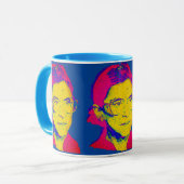 Ruth Bader Ginsburg 1983, Pop Art Portrait Tasse (Vorderseite Links)