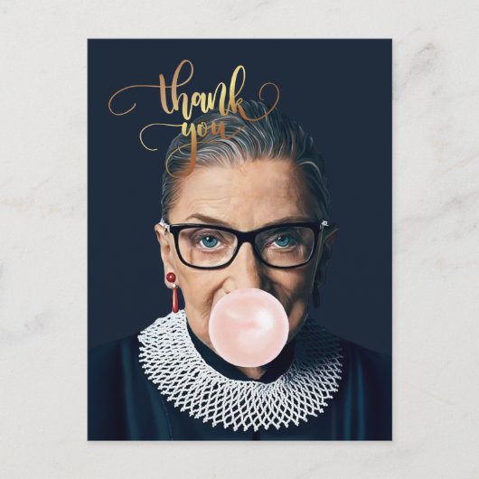 Ruth Bader Ginsburg Blowgum Vielen Dank Postkarte (Vorderseite)