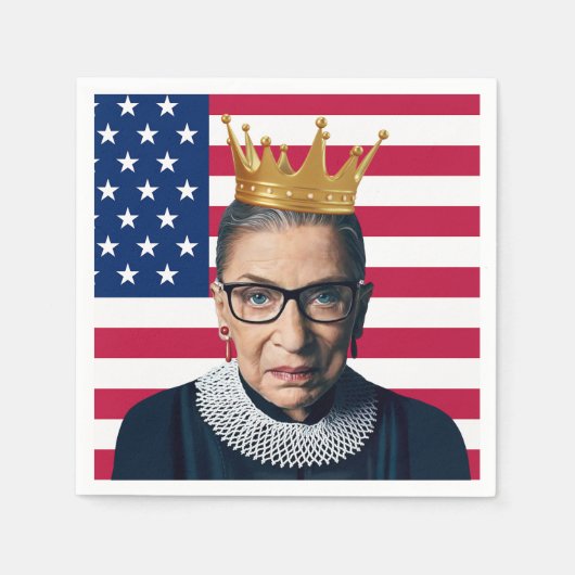 Ruth Bader Ginsburg Crown and USA Flag Serviette (Vorderseite)
