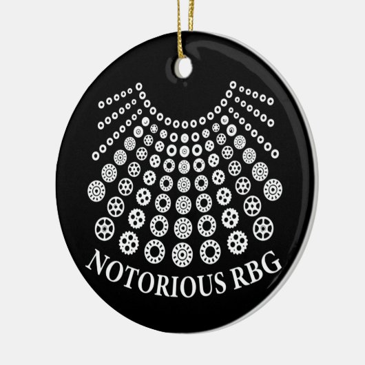 Ruth Bader Ginsburg, das NOTORIOUS RBG-Kollarette Keramik Ornament (Links)