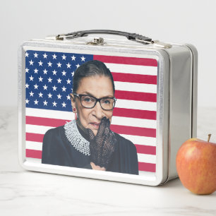 Ruth Bader Ginsburg Handschuh und USA-Flagge Metall Brotdose