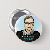 Ruth Bader Ginsburg I - Abstimmung blau Button (Vorne & Hinten)