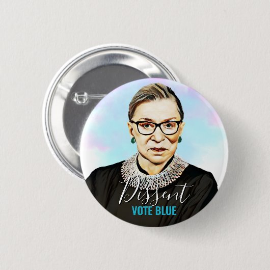 Ruth Bader Ginsburg I - Abstimmung blau Button (Vorne & Hinten)