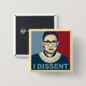 Ruth Bader Ginsburg I Dissent Pop Art Button (Vorne & Hinten)