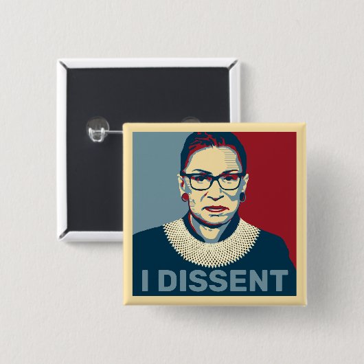 Ruth Bader Ginsburg I Dissent Pop Art Button (Vorne & Hinten)