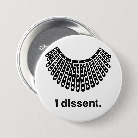Ruth Bader Ginsburg I Dissent RBG Collar Button (Vorne & Hinten)