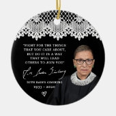 Ruth Bader Ginsburg Lace Collar RBG Weihnachtsbaum Keramik Ornament (Vorne)