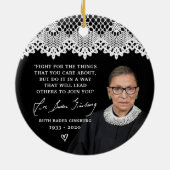 Ruth Bader Ginsburg Lace Collar RBG Weihnachtsbaum Keramik Ornament (Hinten)