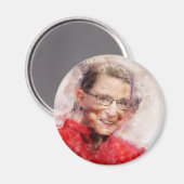 Ruth Bader Ginsburg Lächeln Wasserfarbportrait R Magnet (Vorderseite/Rückseite)